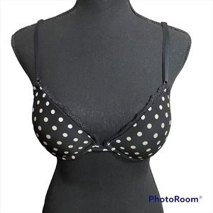 Smart & Sexy Black & White Polka Dot Lace Bra